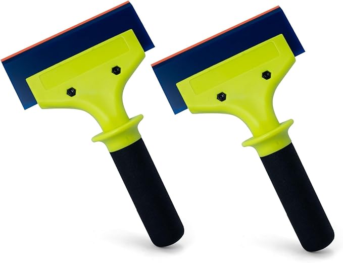 NEWISHTOOL 2 Pack Rubber Squeegee with Nylon Handle for Water Removal, Glass Cleaning, PPF Installing and Window Film Application