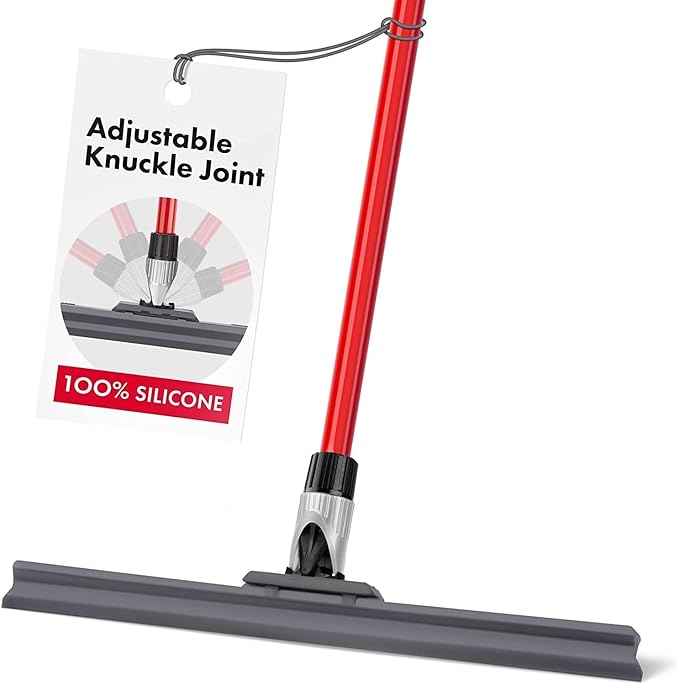 Heavy Duty Floor Squeegee for Concrete and Tile Floor - Silicone Squeegee Broom Floor Scrubber