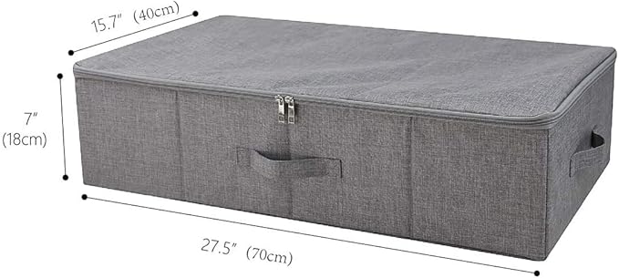 iwill CREATE PRO Folding Washable Dustproof Under bed Storage Bins with Lids, Underbed Storage Containers for Closet, Wardrobe Clothes, Blanket, Duvets, Sweaters Organizer, Dark Gray, Pack of 3