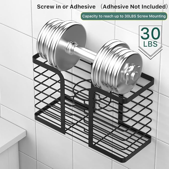 YIGII Hair Dryer Holder - Hair Tool Organizer 3-in-1 Blow Dryer Holder Adjustable Height, Bathroom Organizer Wall Mounted/Cabinet Door for Flat/Curling Irons, Hair Straighteners