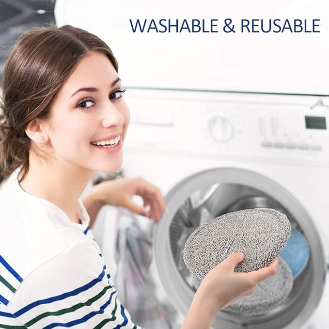 iDOO Replacement Pads for Cordless Electric Mop - Washable and Reusable Microfiber Heads, 4 PCS Mop Pads & Weighted Heating Pad