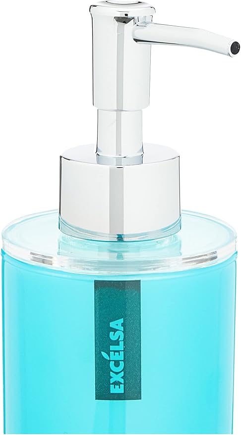 Excelsa Soap Dispenser, Polystyrol Blue, 6.5 x 6.5 x 22 cm