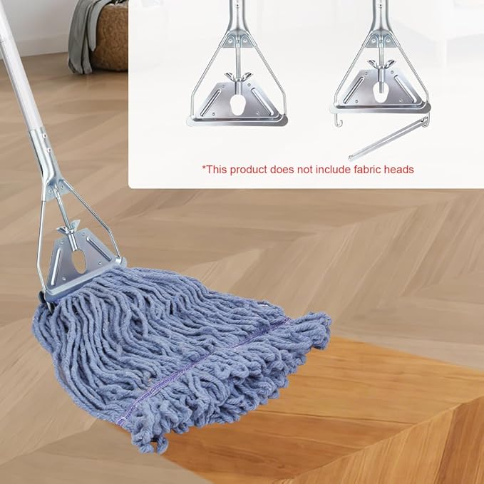 BeiLan Mop Handle Commercial Heavy Duty - 57 Inch Industrial Metal Mop Stick Replacement for Floor Cleaning - Professional Mops Head Replacement Holder