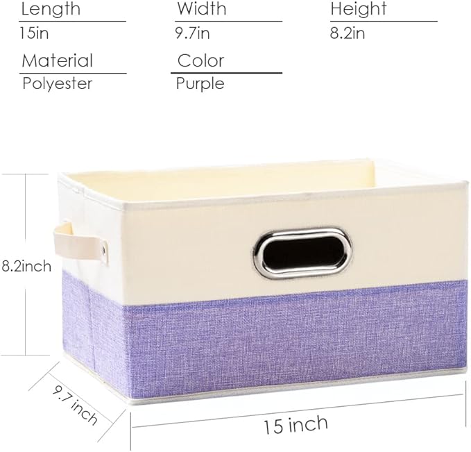 Large Fodable Storage Bins for Closet [3-pack] Decorative Fabric Storage Baskets