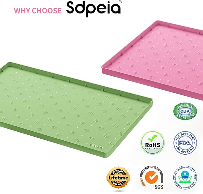 Sdpeia Under Sink Mat 22"×14" Waterproof Silicone Cabinet Liner & Sink Protector for Kitchen & Bathroom, Multi-Purpose Organizers Tray for Pets, Laundry, Cat Litter Mat