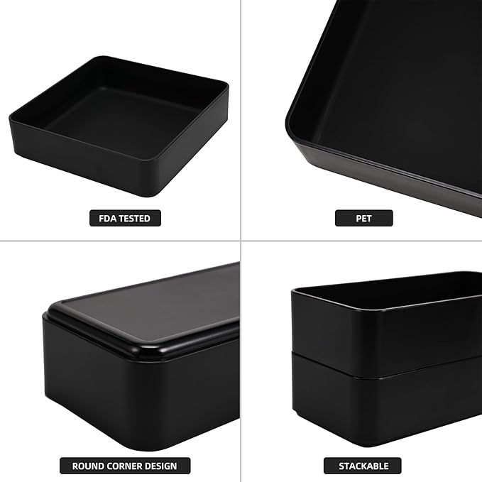 11-Piece Stackable Drawer Organizer Set, Multi-size Desk Drawer Organizer Trays Vanity Storage Bins for Storing Makeup, Stationery