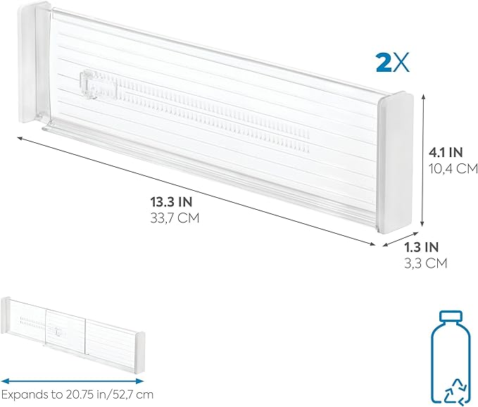 Plastic Adjustable Deep Drawer Divider, Kitchen, Dresser, Desk