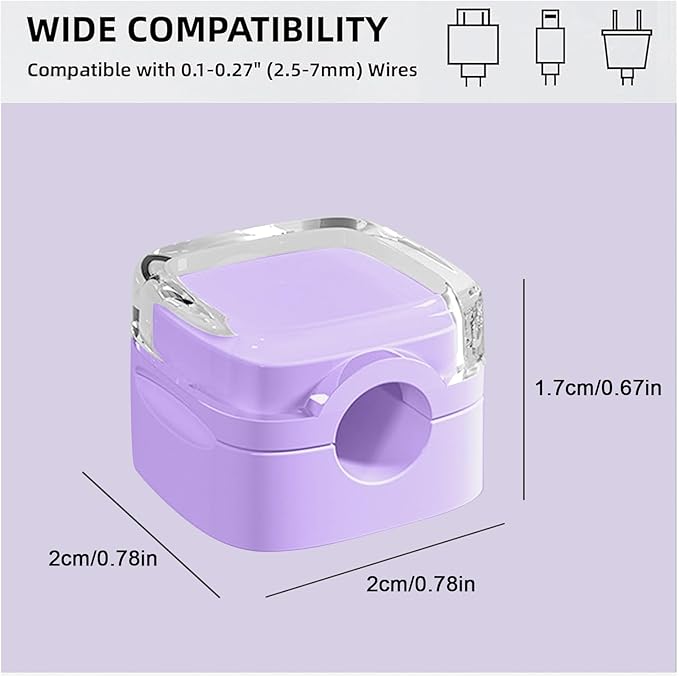 IFNOW 6 Pack Magnetic Cable Clips Cord Organizer Purple Self Adhesive Cord Holder Under Desk Cable Management for Home,Office,Car,Desk,Nightstand