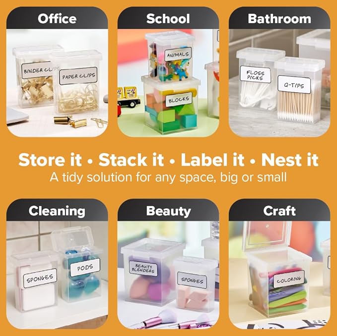 Bostitch Konnect Storage Containers with Lids, 1 1.5 Qt Box, 2 0.5 Qt Boxes