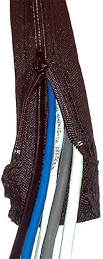 Electriduct 2" Zipper Sleeve Braided Wrap Flexible Cable Management Wire Cover Cord Organizer - 3 Feet - Black