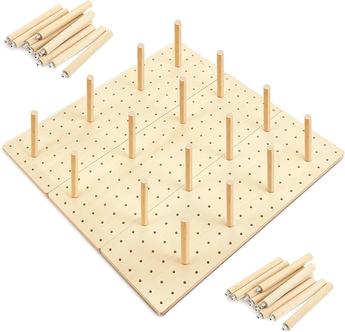 Kigley 3 Pcs Wood Pegboard Drawer Organizer - 32 Pegs, Adjustable for Dishes & Cookware