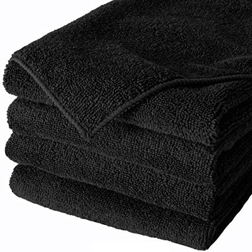 20pc Microfiber towel new cleaning cloths bulk 16x16 300 gsm!! Thick & plush (Color Black)
