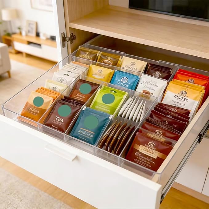 Acrylic Expandable Drawer Organizer, (10.6"-16.9") x 10.6" x 2.3"
