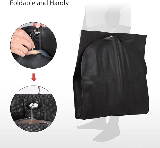 16 Pack Suit Bags Garment Bag for Men Storage 40-inch Clothes Cover with Clear