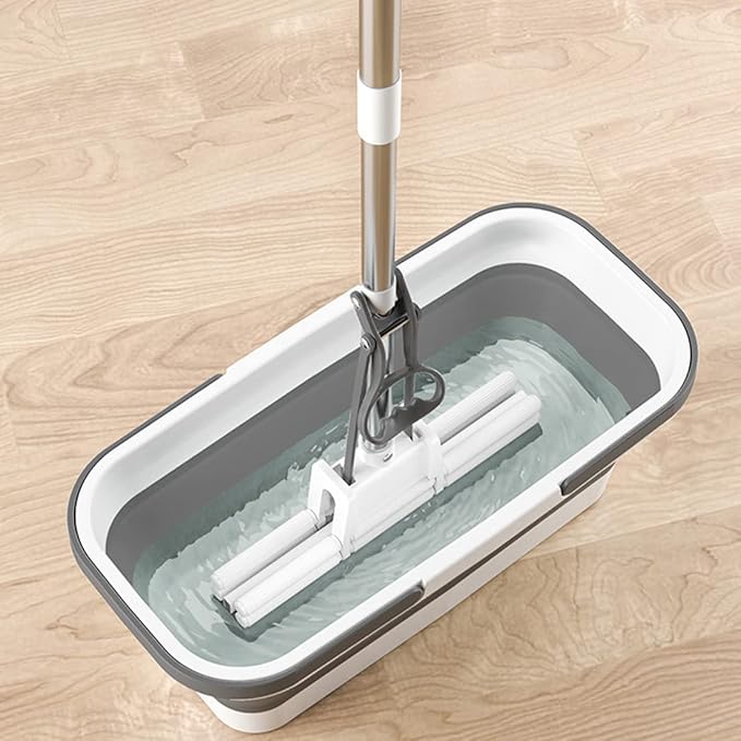 Long Plastic Rectangular Handy Baskets/Mop Buckets (Collapsible Buckets 01-Grey)