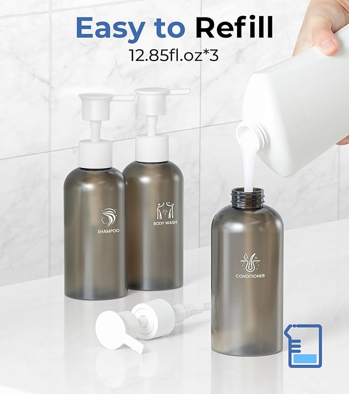 Shower Soap Dispenser Wall Mounted, Shower Dispenser 3 Chamber No Drill, Shampoo and Conditioner Dispenser for Bathroom Hotel, Shower Shampoo Dispenser 3 Chamber, White