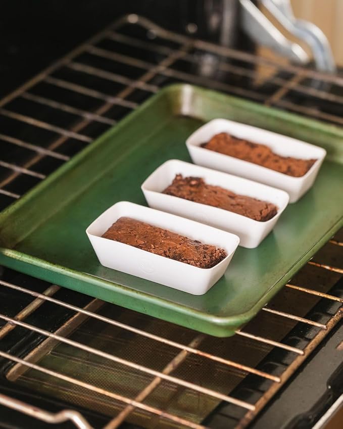 The Silicone Kitchen Silicone Individual Mini Loaf Pans - Reusable, Non-Toxic, BPA Free, Dishwasher Safe, Bento Box Accessories (12 Pack, White)