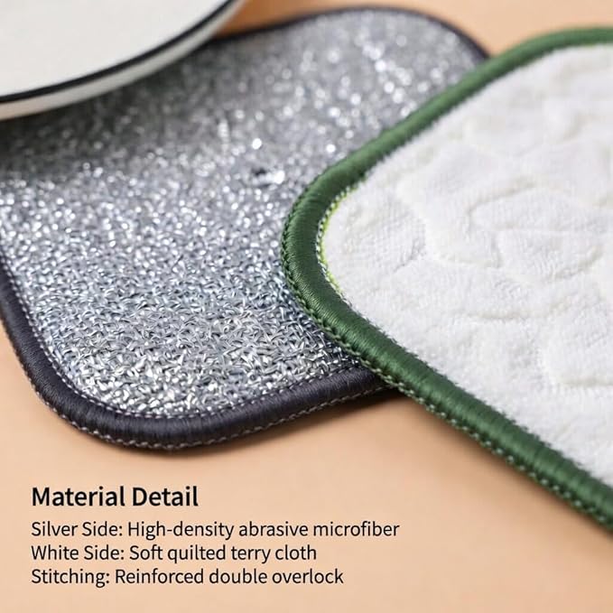 Double Side Non Scratch Wire Dishcloths,Reusable Wet and Dry Wire Dishwashing Rags for Kitchen,Sinks,Pots,Pans (10pcs)