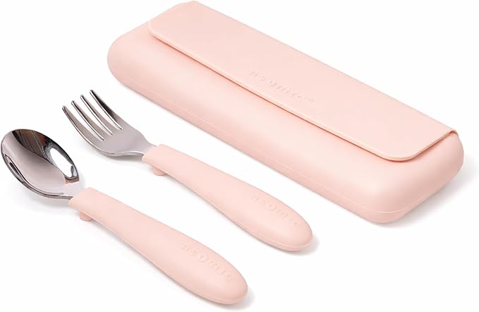 ASOMIC Premium 316 Stainless Steel Toddler Utensils with Silicone Handles & Travel Case, Kids Spoon & Fork Set for Toddler Self Feeding at Daycare, Preschool & School, BPA-Free, Dishwasher Safe
