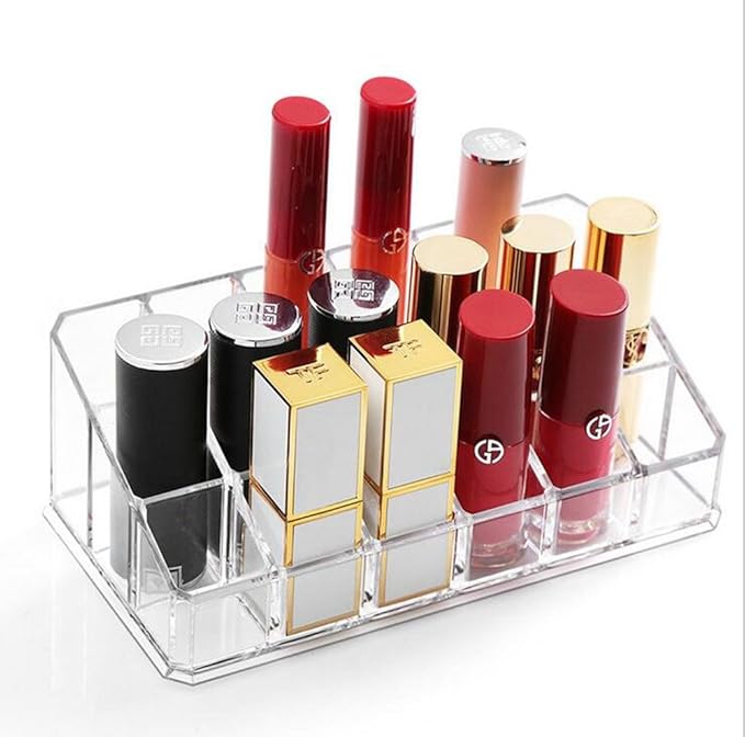 Lipstick Holder 18 Spaces Lipgloss Organizer, 3 Rows, Multi Level