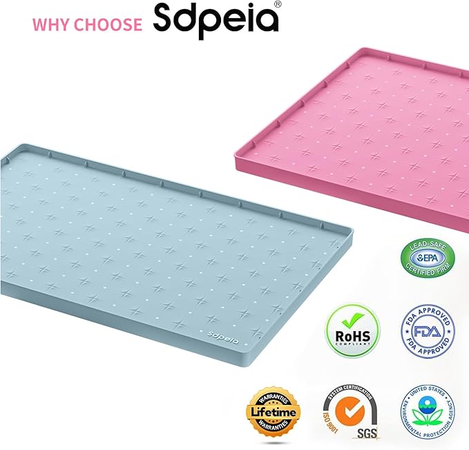 Sdpeia Under Sink Mat 22"×14" Waterproof Silicone Cabinet Liner & Sink Protector for Kitchen & Bathroom, Multi-Purpose Organizers Tray for Pets, Laundry, Cat Litter Mat