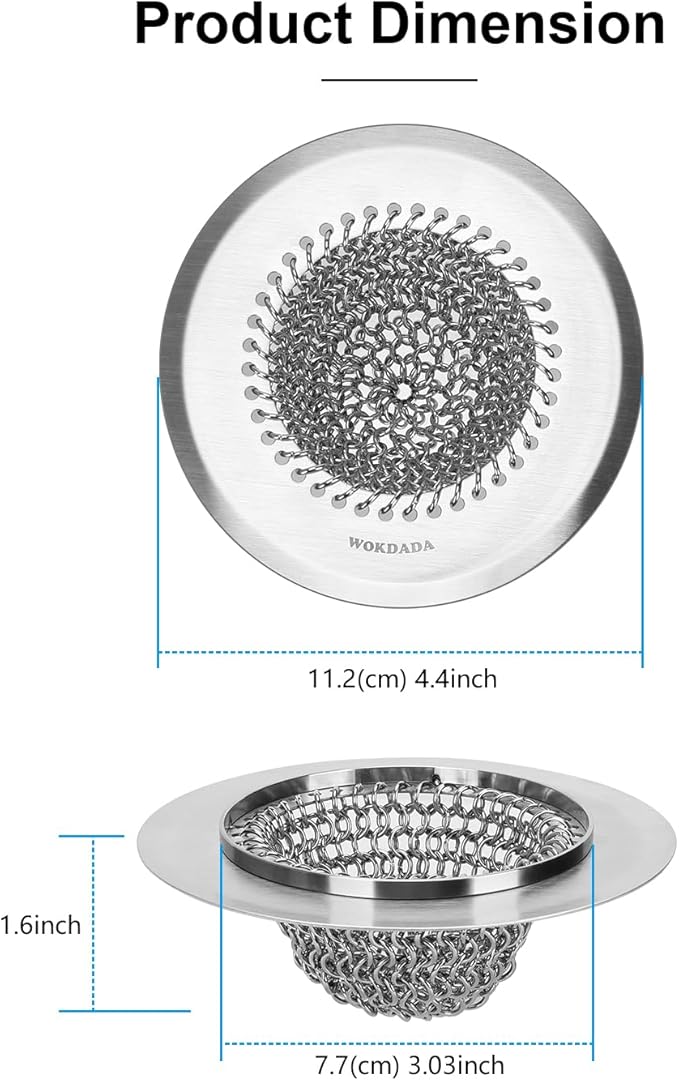 2Pack - Revolutionary Kitchen Sink Drain Strainer, Patented Reversible Kitchen Sink Strainer, 304 Stainless Steel Sink Strainer Basket