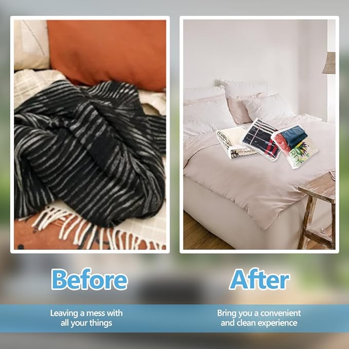 20Pcs Clear Vinyl Zippered Storage Bags, Plastic Storage Bags for Blankets Sweater Clothes Bed Sheet Organizer with Zipper for Closet Sweater Bed Sheet Pillow