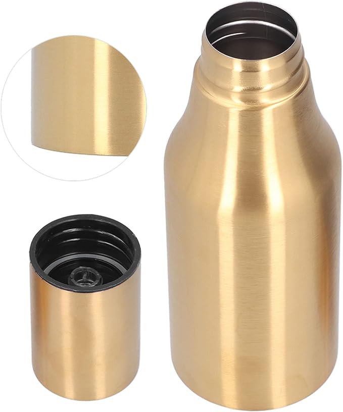Atyhao Stainless Steel Oil Dispenser, Leak Proof Kitchen Olive Oil Decanter Stainless Steel 500ML for Restaurants for Parties for Homes(gold)
