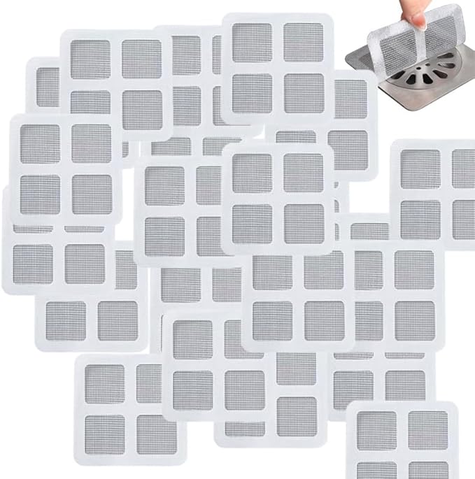 2025 New Disposable Shower Drain Hair Catcher, Shower Drain Cover Hair Catcher Mesh Stickers Floor Drain Sewer Hair Filter Screen Blocking Strainer for Bathroom Laundry Bathtub Kitchen (40PCS)