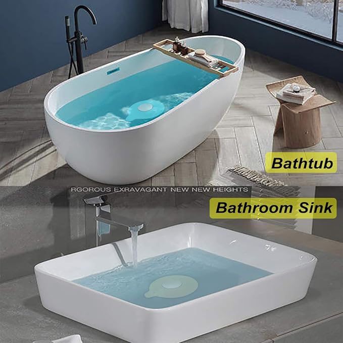 Seatery 2PCS Silicome Tub Stopper, Bathtub Stopper, Tub Drain Stopper, Tub Plug, Bathtub Drain Cover, Bathtub Drain Plug, Bathroom Sink Stopper