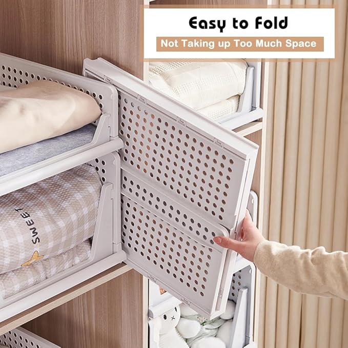 Yazi 3 Pack XL Folding Closet Organizers Storage Box