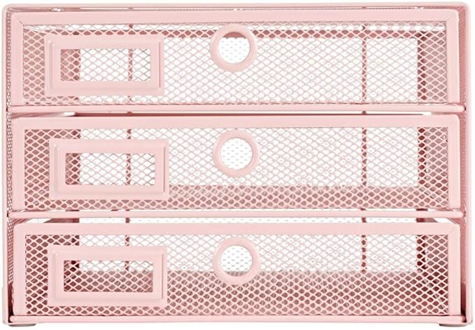 Annova Desk Organizer Wire Mesh 3 Tier Sliding Drawers Paper Sorter/Multifunctional/Premium Solid Construction for Letters, Documents, Mail, Files