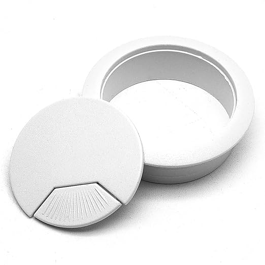 Surf turtle 2 Pack 2 Inch Desk Grommet, White Flexible Desk Hole Cover for Cable Management, Desktop Cord Grommet Organizer