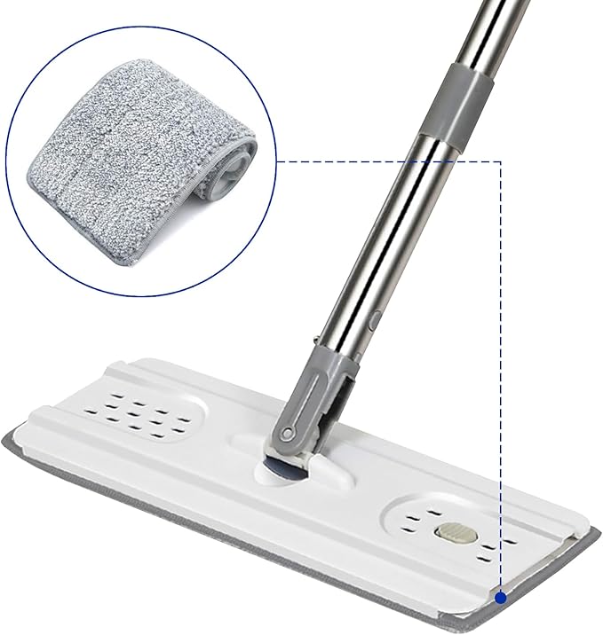 Microfiber Cleaning Pads: 10 Pack 13" X 4.9" Washable for Floor Cleaning Compatible with Tethys & Most 13 Inch Flat Mops - Replacement for Mop Bucket Set
