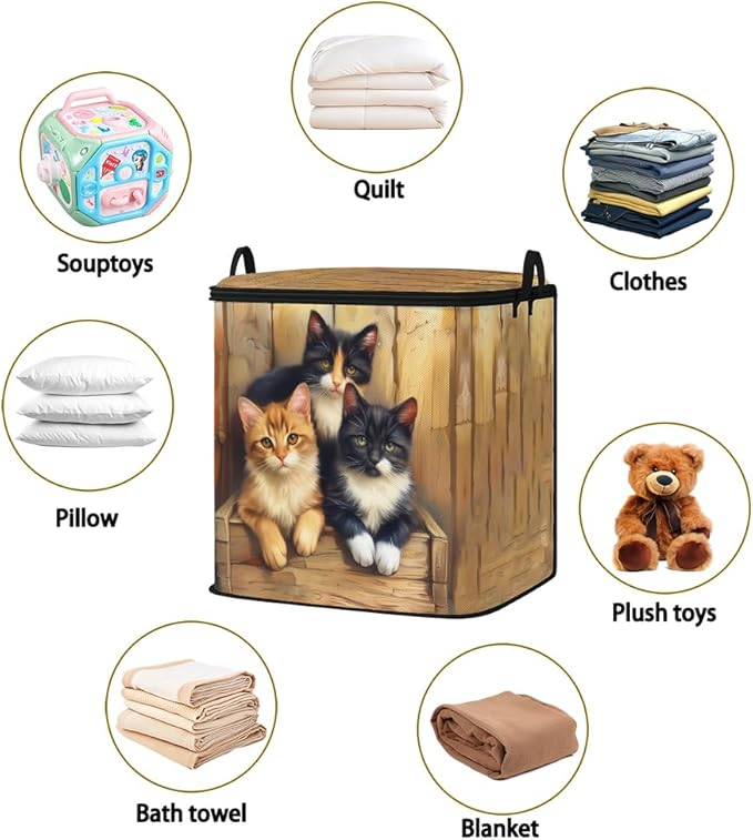 2pcs closet organizers and storage under bed,clothing blanket sweater sheet bedding comforter duvet quilt pillow toy storage bags with lids