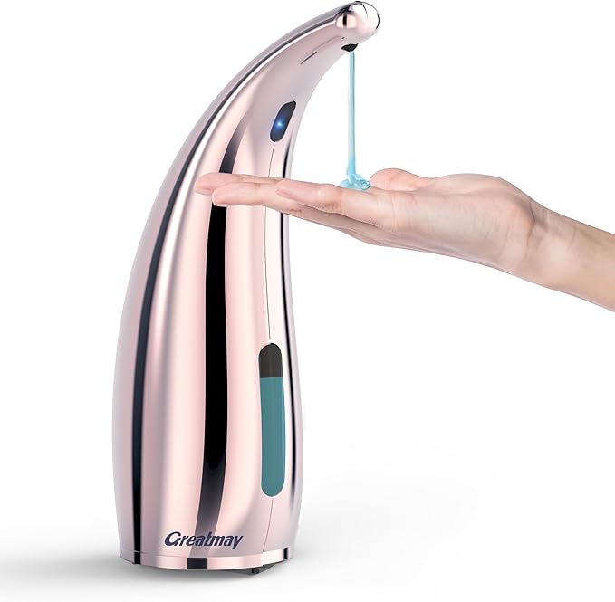 Adjustable Automatic Soap Dispenser Touchless, 4 Adjustable Levels Touchless Sensor Liquid Soap Pump Dispenser，300ml Rechargeable Magnetic Charging Hand Soap Dispenser for Kitchen，Bathroom