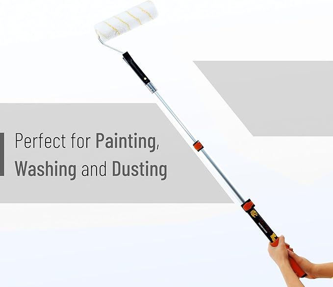 Bates- Extension Pole, 1.4 to 3 Ft Pole, ‎Black and Orange, Telescoping Pole, Extendable Pole, Telescopic Pole, Paint Pole, Paint Roller Extension Pole, Paint Extension Pole, Telescopic Poles
