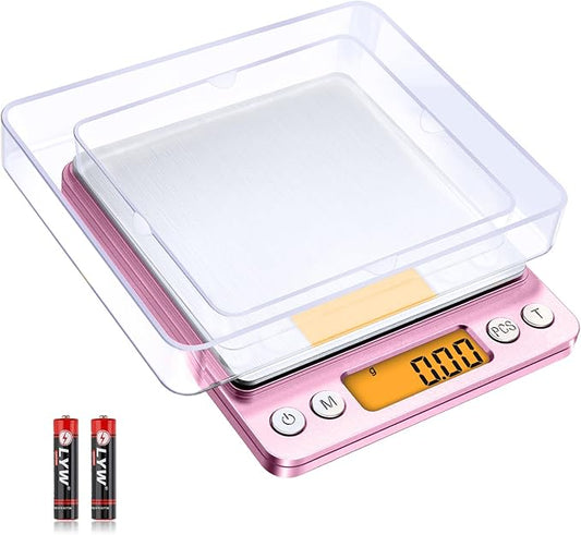 0.01g High Precision Kitchen Food Scale, Diyife 500g Portable Digital Scale with LCD Display, Tare, Multifunctional Gram Scale Weight for Cooking