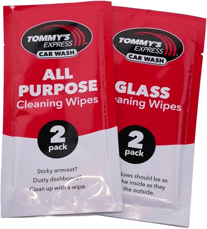 Tommy's Express Interior Detail Kit - Microfiber Cloth, 2 Shop Towels, 2 All-Purpose Wipes