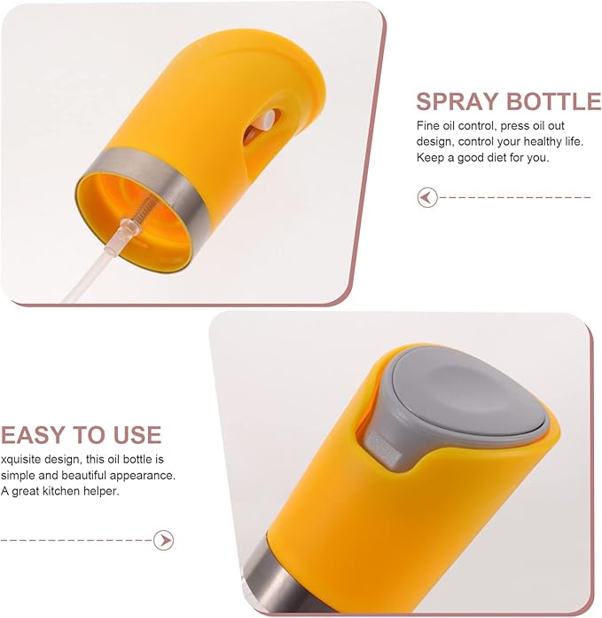 CALLARON Clear Oil Dispenser Bottle Press Type Olive Oil Sprayer for Cooking Ergonomic Design for Healthy Diet Versatile for Liquid Seasonings Kitchen Tool for Frying BBQ Salad