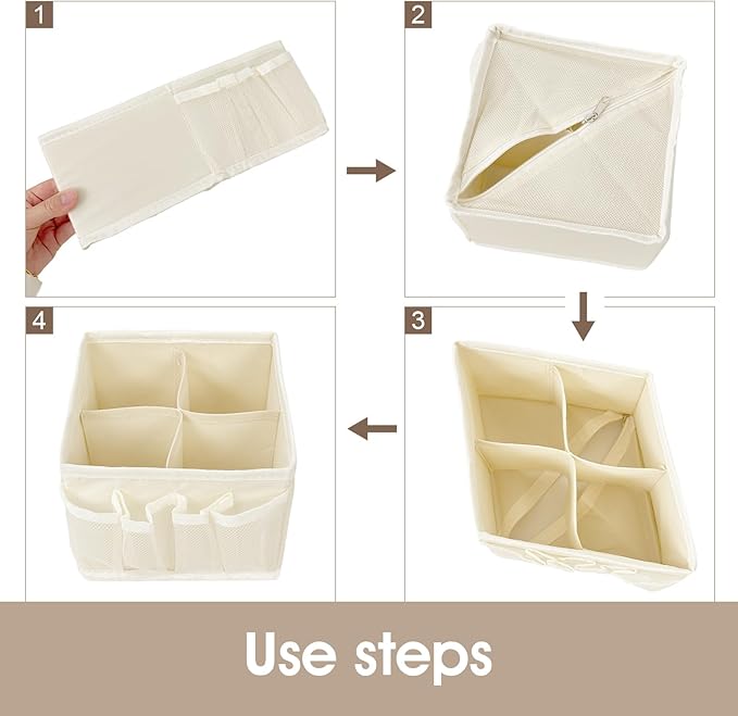 VERONLY Cosmetic Storage Bins Makeup Organizer, Adjustable Multifunction Storage Box Desk Drawer Divider for Makeup Brushes