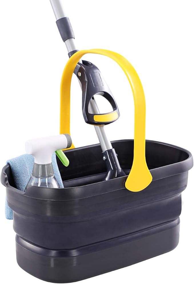 Yocada Collapsible Plastic Bucket Mop Bucket 10L (2.6Gallon) Cleaning Washing Basket for Sponge&Flat&Cotton Mop Cleaning Washing