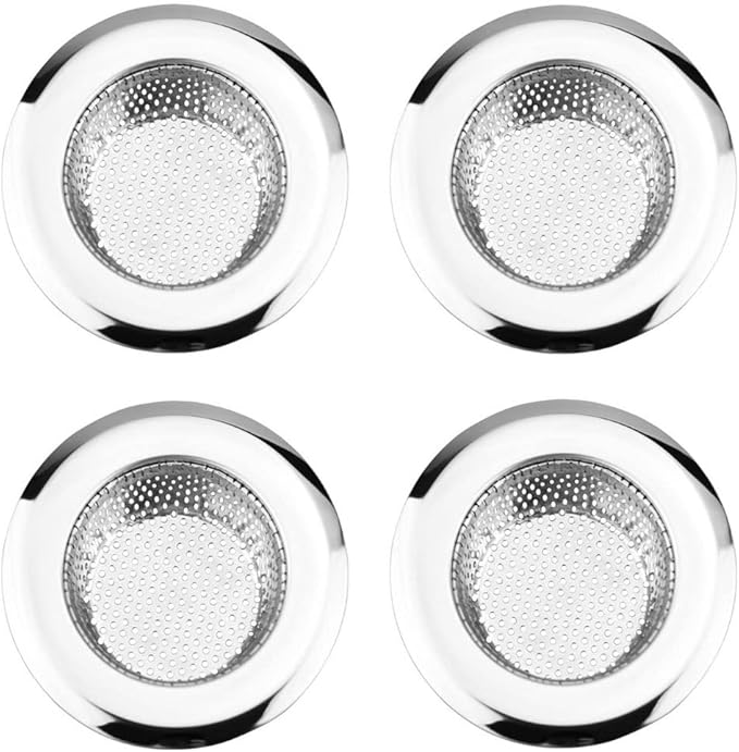 Drain Hair Catcher,Drain Stoper,Shower Drain Cover for Bathtub, Kitchen Sink Strainer, Stainless Steel Bathroom Sink, Drain Stopper with (4 PCS,2.1 in)