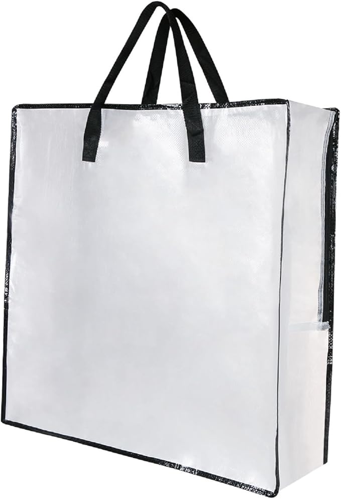Clear Storage Bags with Zipper and Handles, Under Bed Storage and Closet Organizers Containers, Blanket Bags for Clothes Pillow Bedding Moving and Packing Supplies, Pack of 1