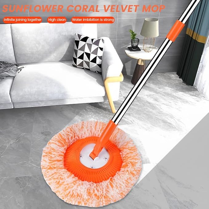 360° Rotatable Adjustable Cleaning Mop with 5 Mop Head, Extendable Wall Cleaning Mop, Spin Mop for Floor Cleaning, Wall Cleaning Bathroom Cleaning Household Supplies