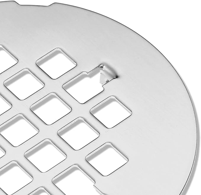 Shower Drain Cover, 4-1/4” Od Sliver Snap-in Shower Drain Strainer Round Showers Drains Showers Strainer Grid Easy-to-Install Bath Drains Cover Stainless Steel Replacement Floor Covers