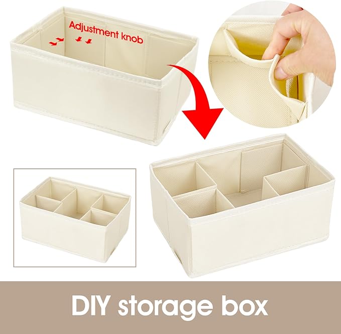 VERONLY Cosmetic Storage Bins Makeup Organizer, Adjustable Multifunction Storage Box Desk Drawer Divider for Makeup Brushes