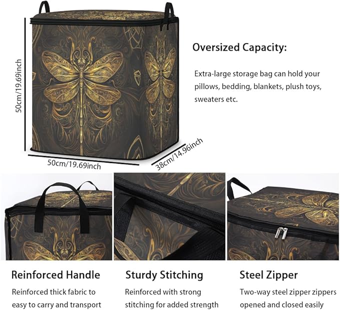 2pcs closet organizers and storage under bed,clothing blanket sweater sheet bedding comforter duvet quilt pillow toy storage bags with lids