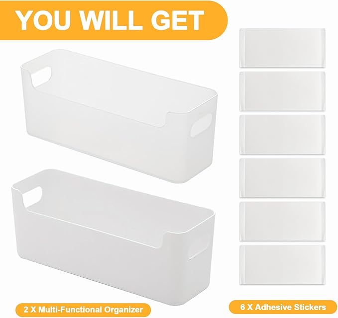2 Pcs Kitchen Cabinet Door Organizer, White