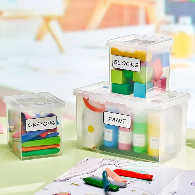 Bostitch Konnect Storage Containers with Lids, 1 4 Qt Box, 2 1.5 Qt boxes